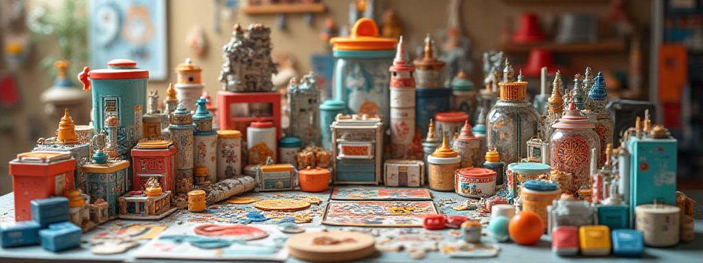Diverse hobby materialen: model kits, verfpotten, craft supplies en collectibles bij Peak Hobby